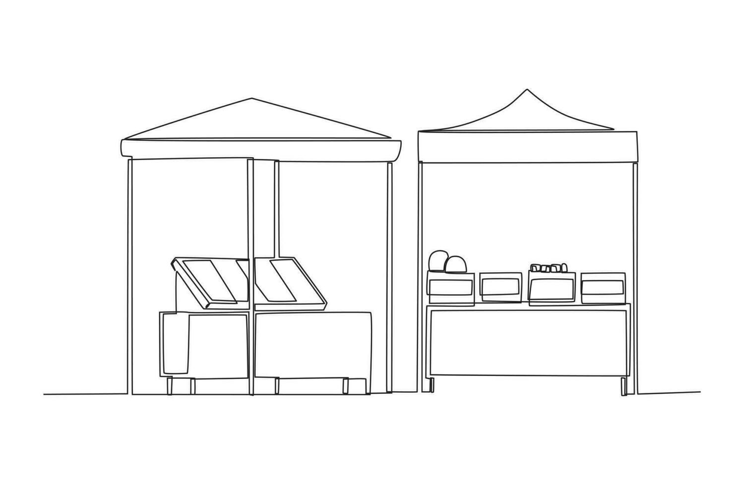 Night market ice cream stalls vector