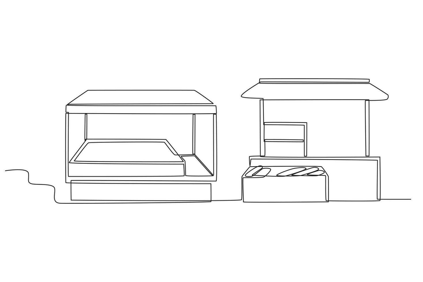 Front view of night market stall vector