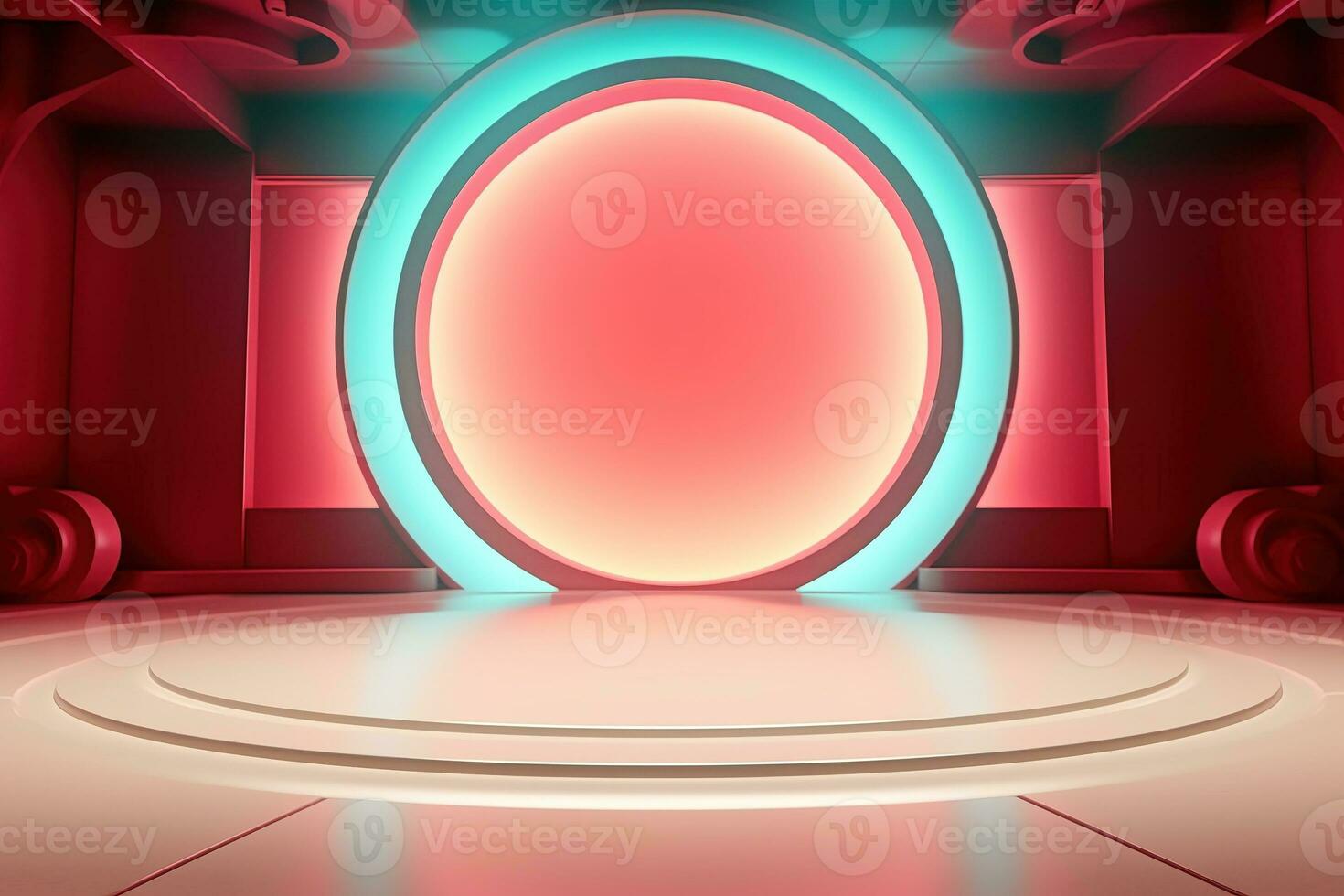 futuristic and clean stage blank center background photo