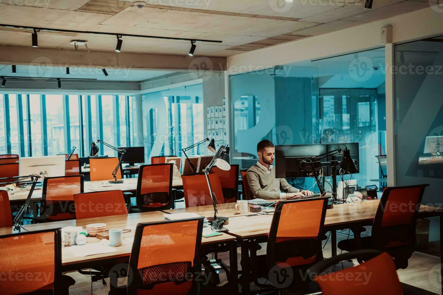 People working in the office photo