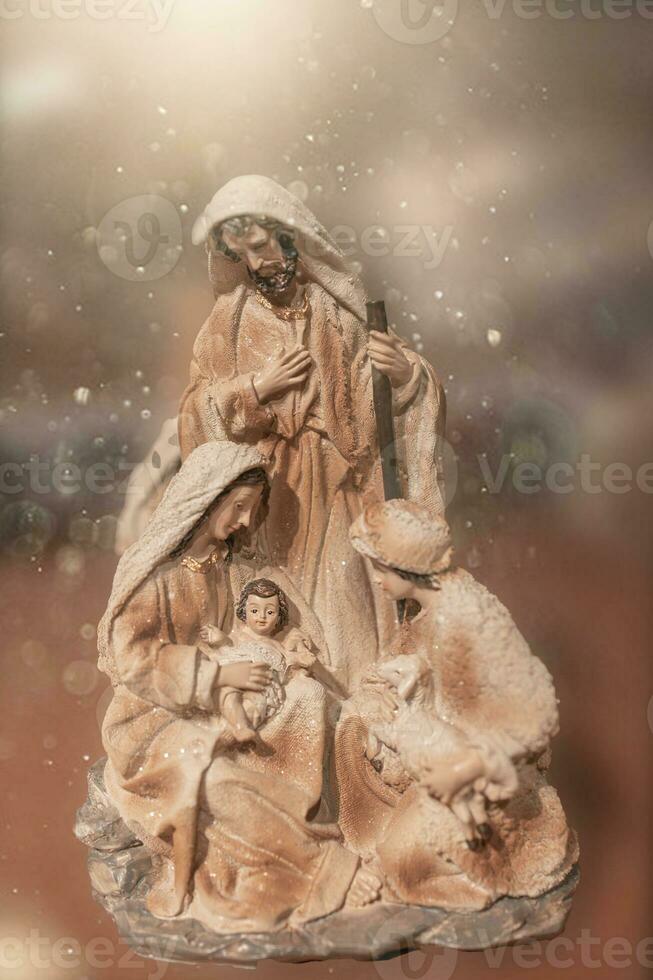 christmas nativity scene closeup photo