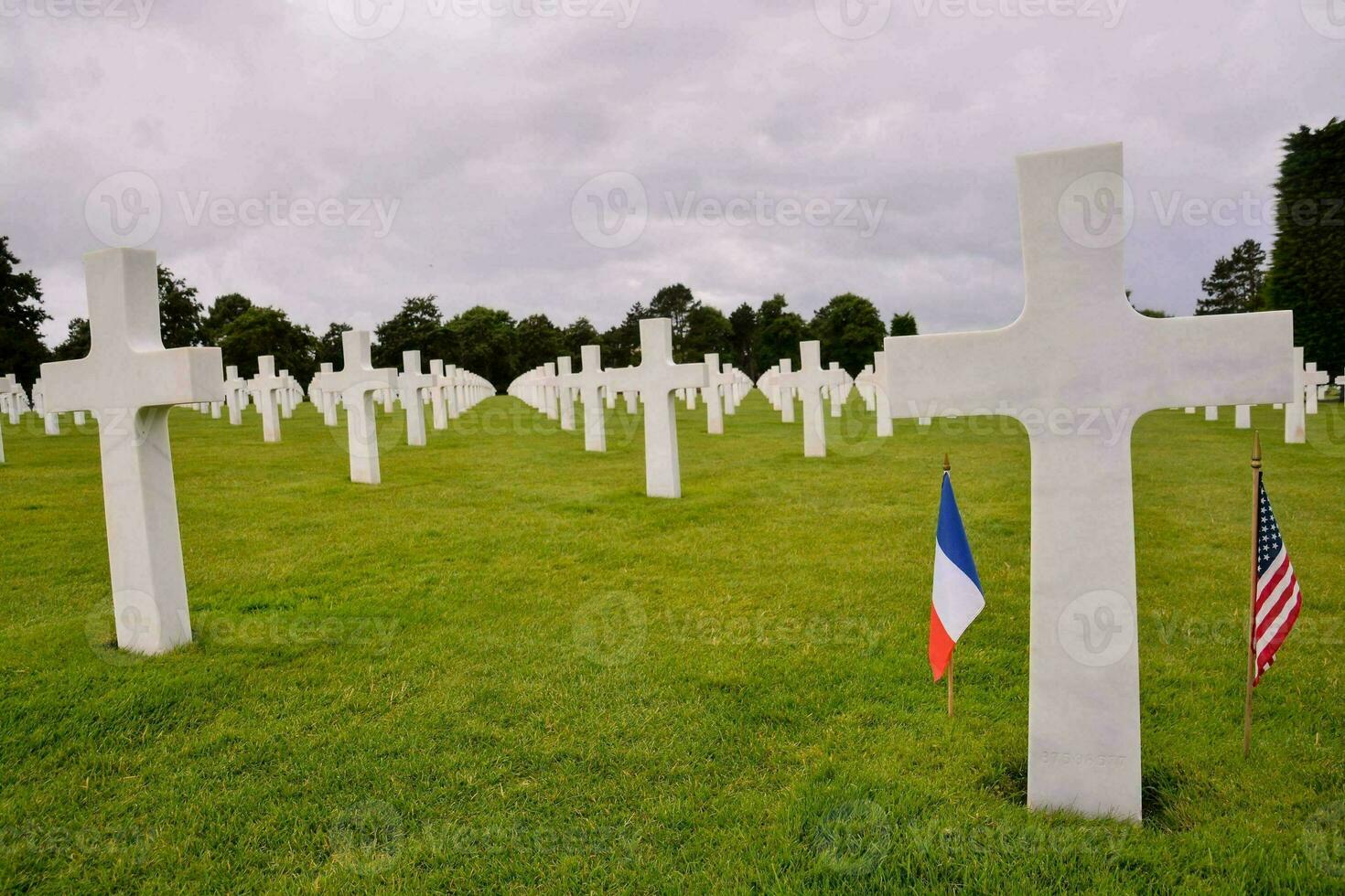 flags next to a cross photo