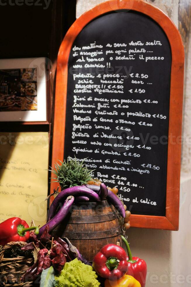 a chalkboard with a menu photo