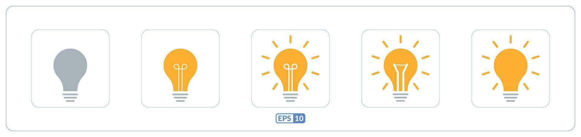 Idea, bulb color flat icon set vector