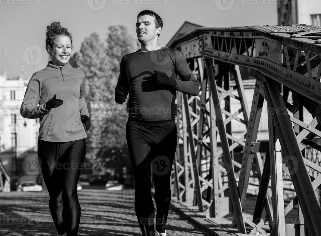 Couple exercising together photo