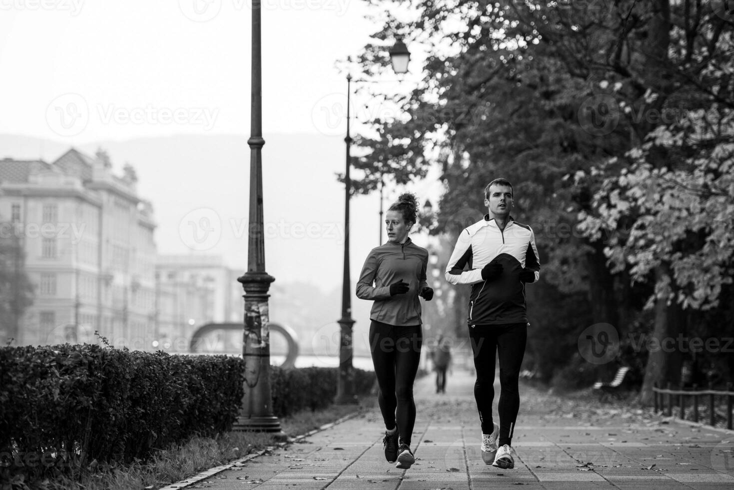 Couple exercising together photo