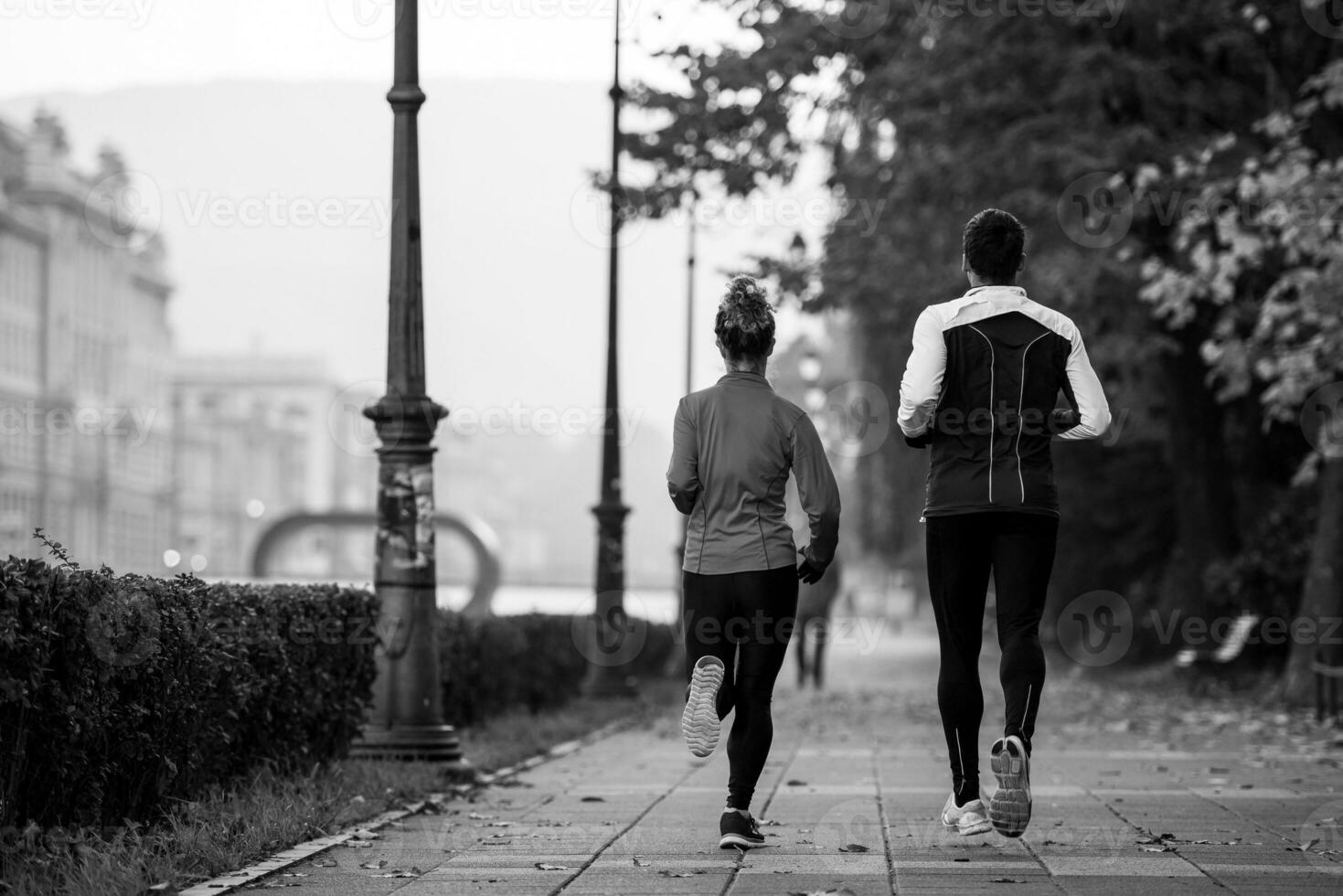 Couple exercising together photo