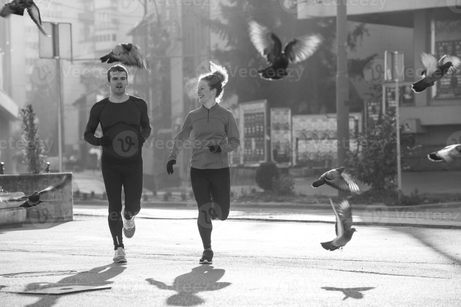 Couple exercising together photo