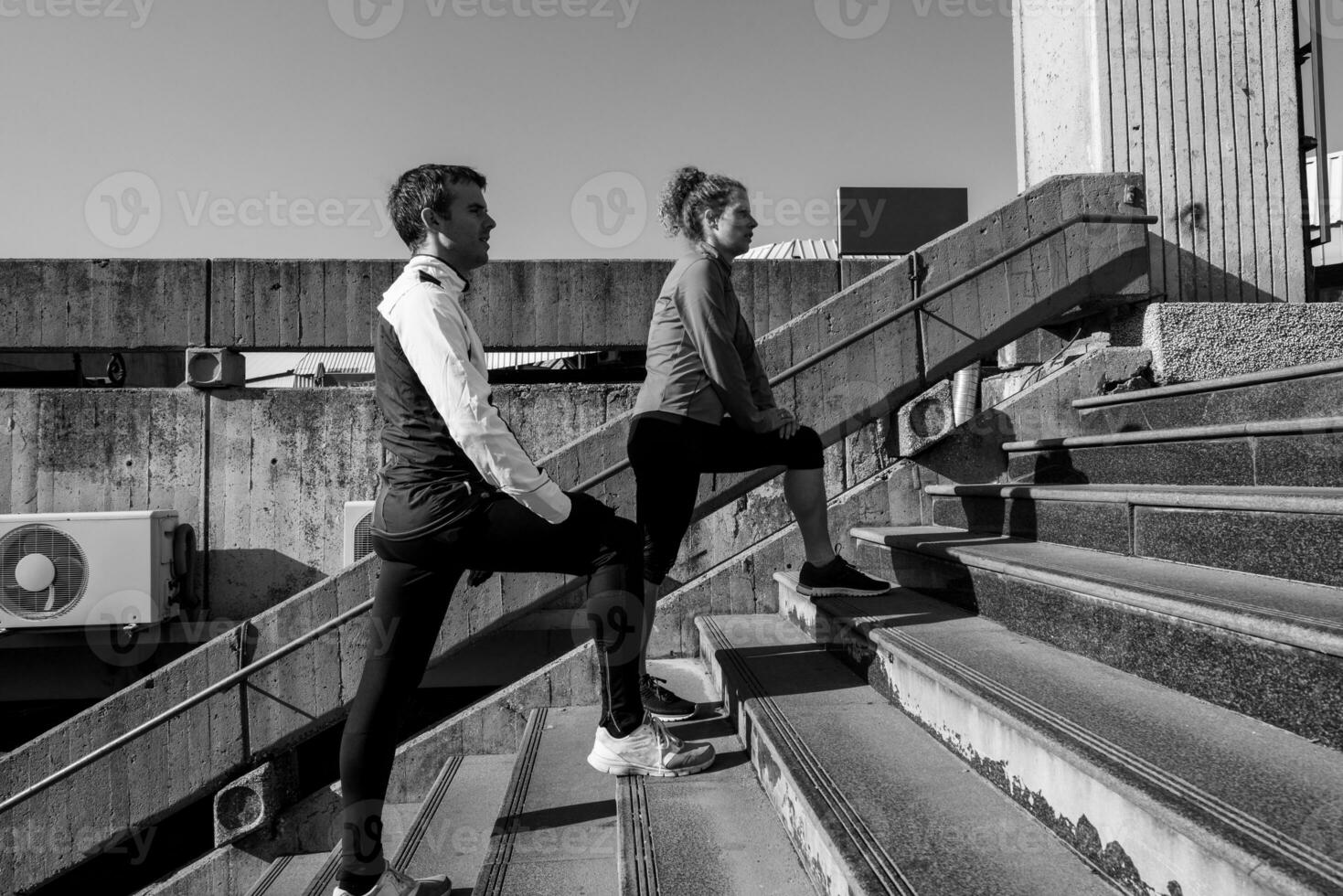 Couple exercising together photo