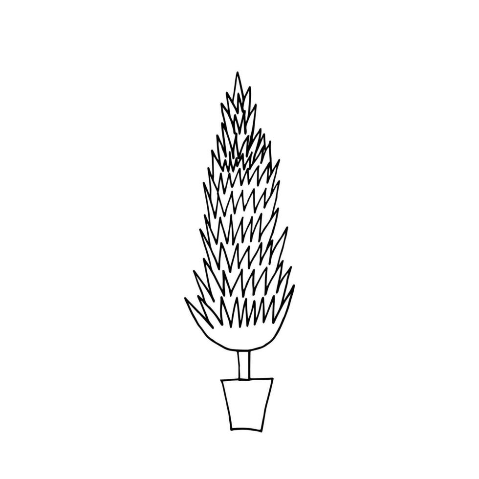 Christmas tree doodle vector