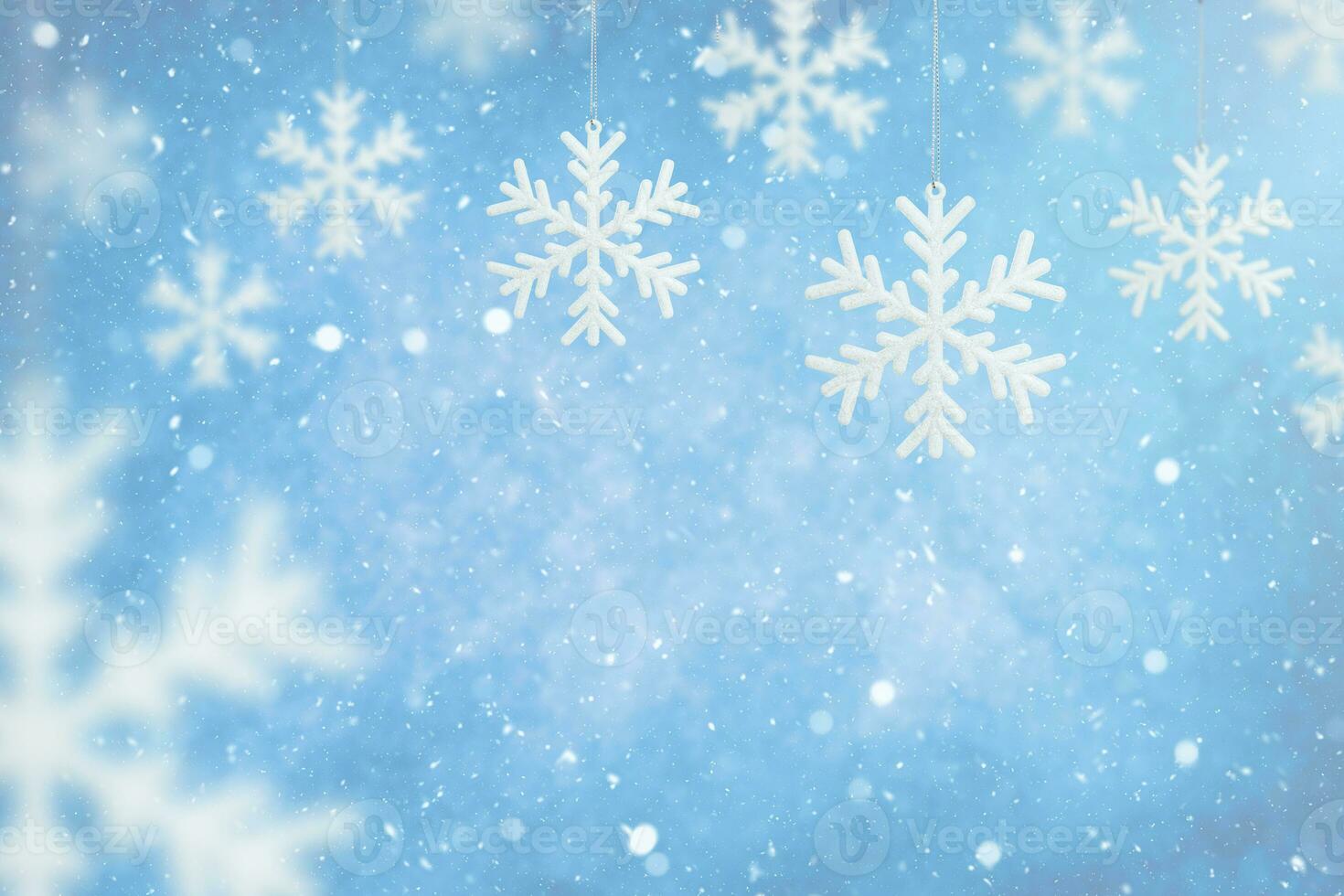 Christmas background with snowfakes photo