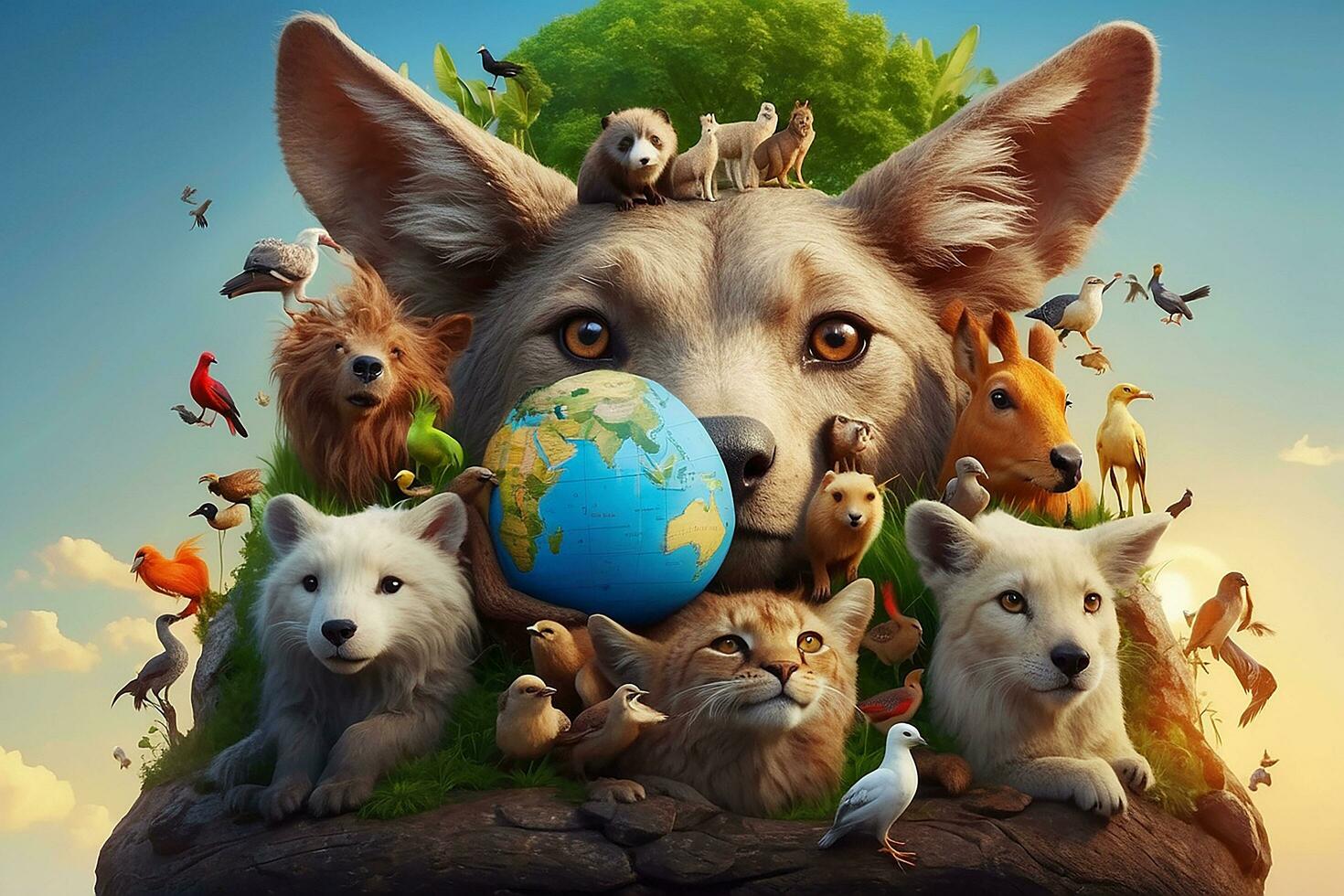 Animals in the wildlife. World Animal Day concept photo