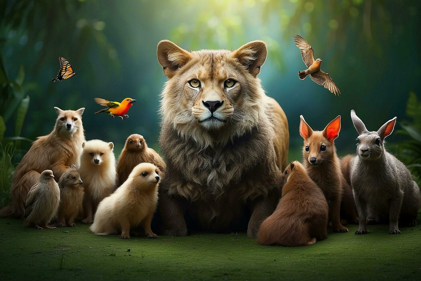 Animals in the wildlife. World Animal Day concept photo