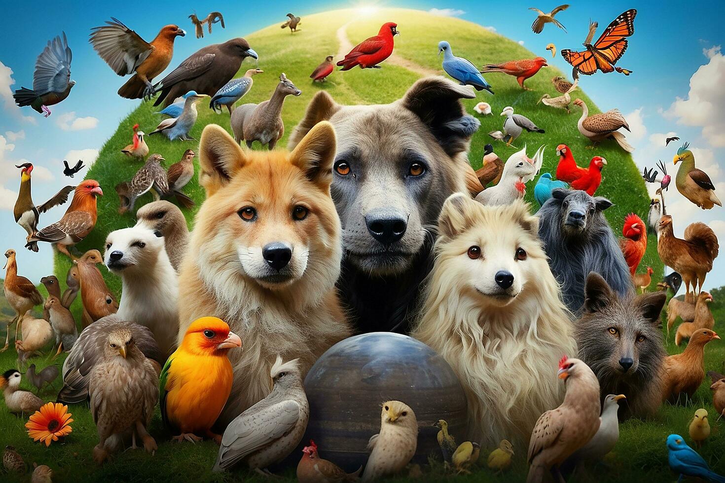 Animals in the wildlife. World Animal Day concept photo