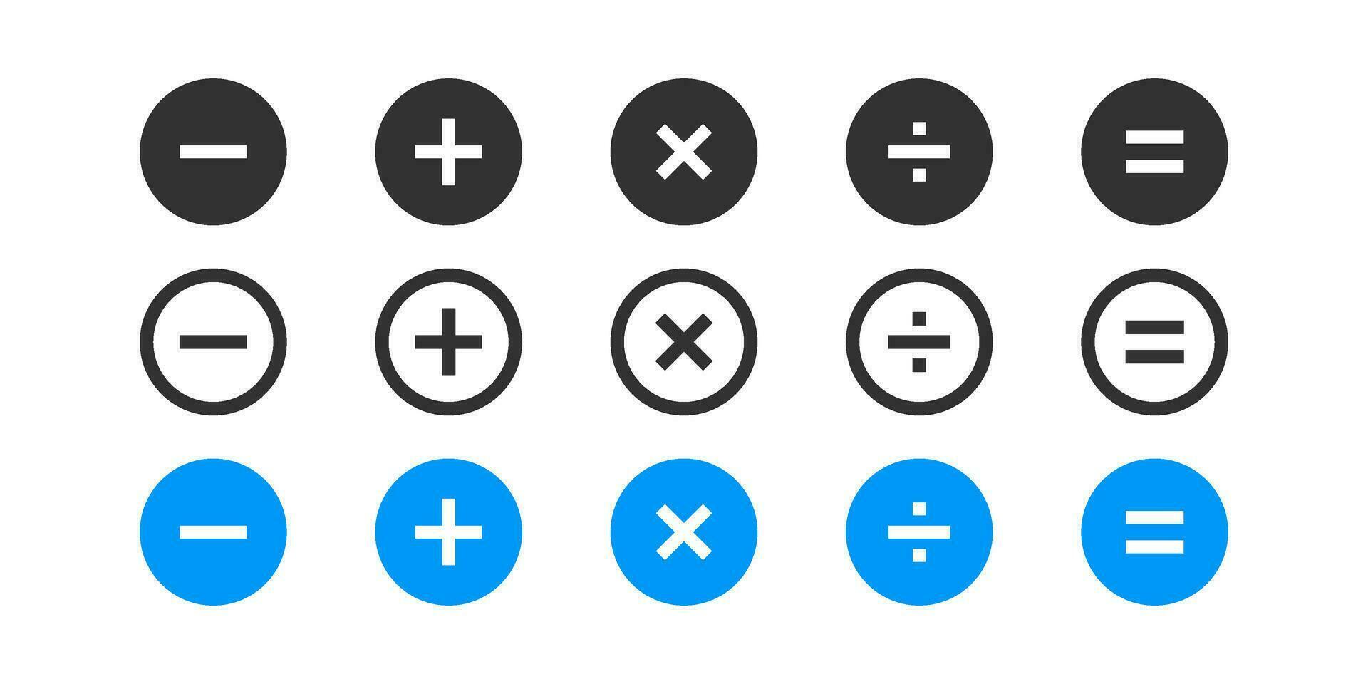 Calculator icon. Calculate symbol. Accounting signs. Finance symbols. Math icons. Plus, minus, equal, division, multiplication. Black, flat color. Vector sign.