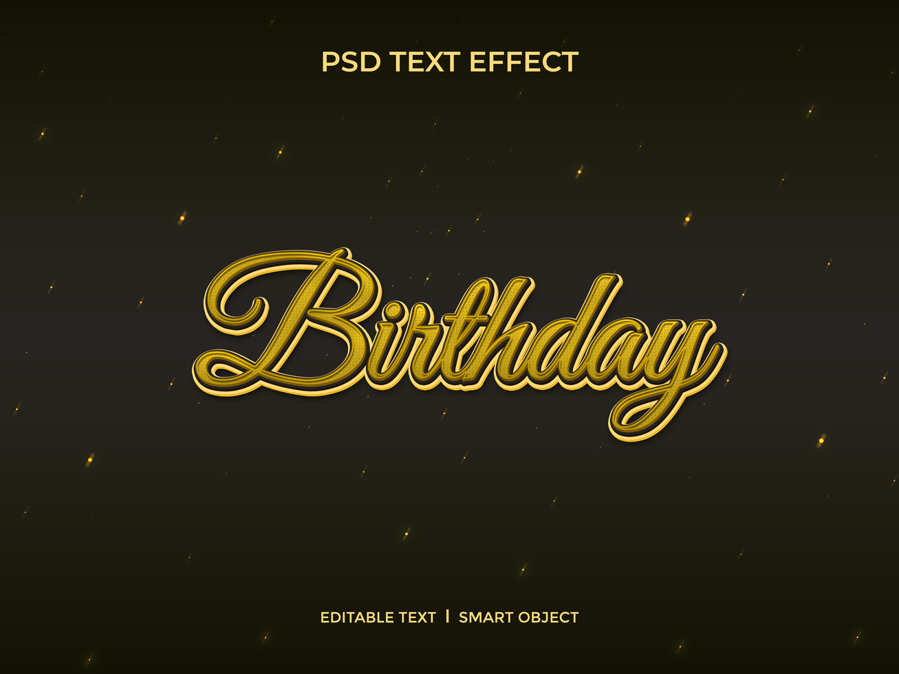 Birthday text effect psd