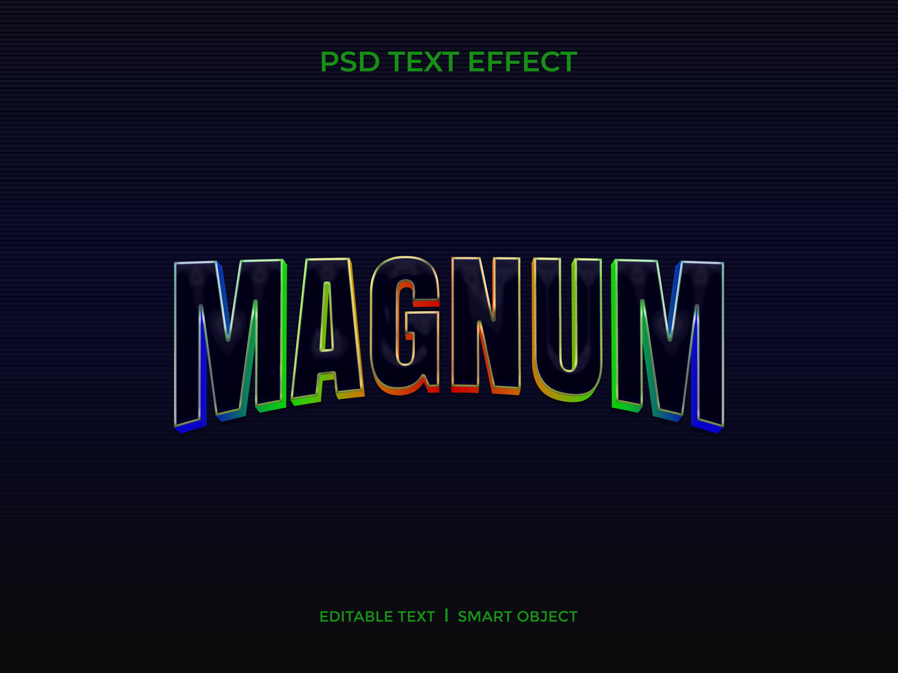 Rainbow magnum text effect psd