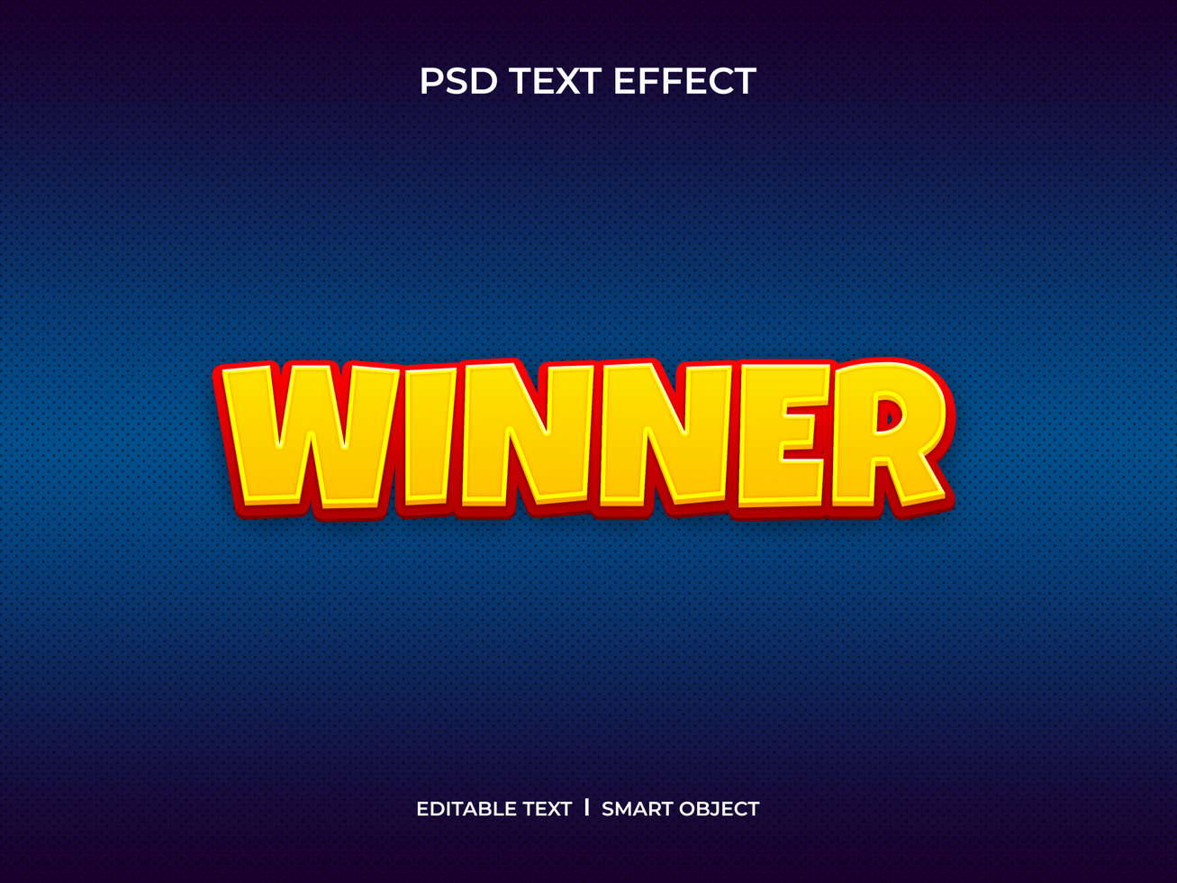 Winner text effect psd