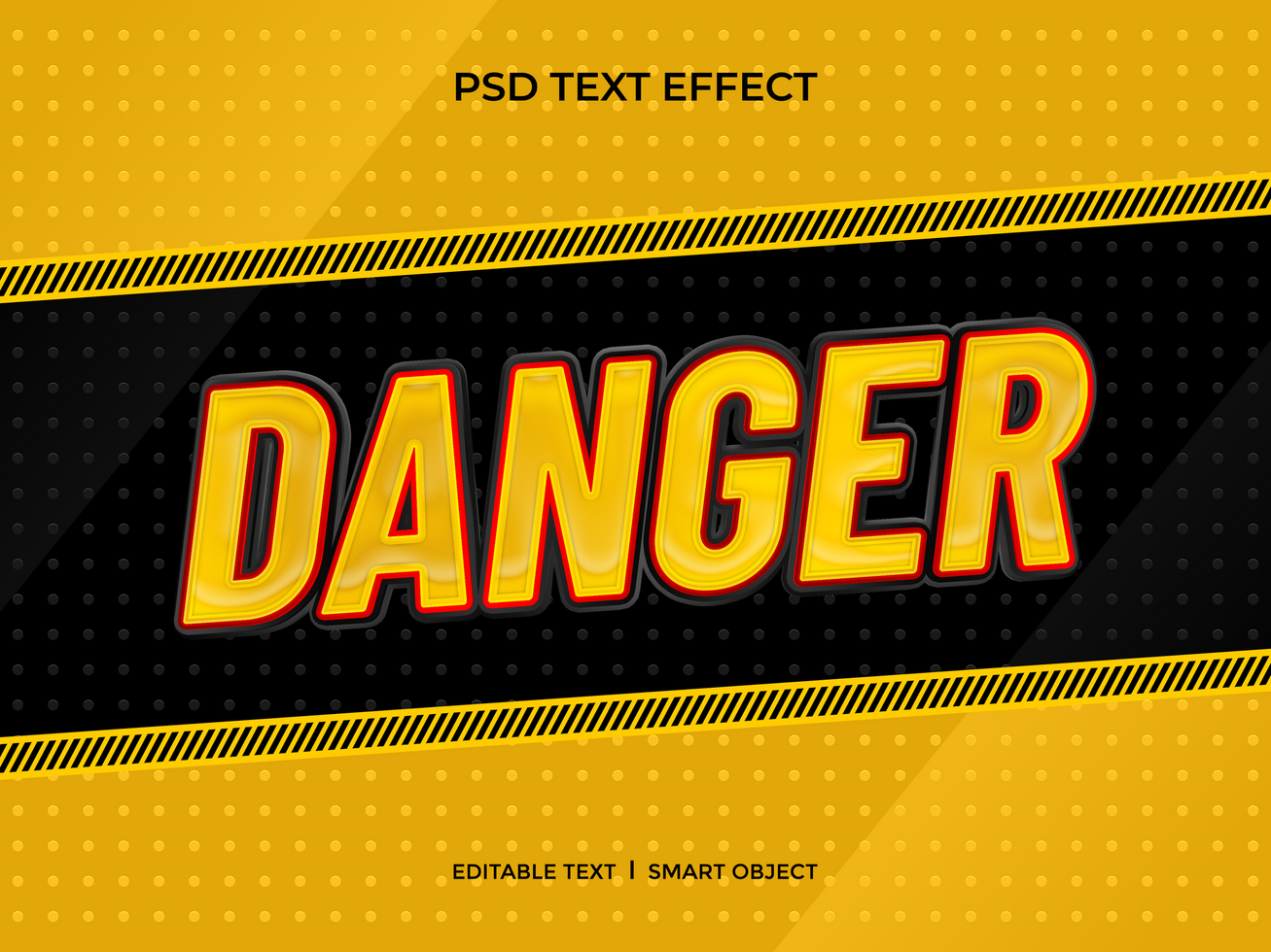 danger texte effet psd