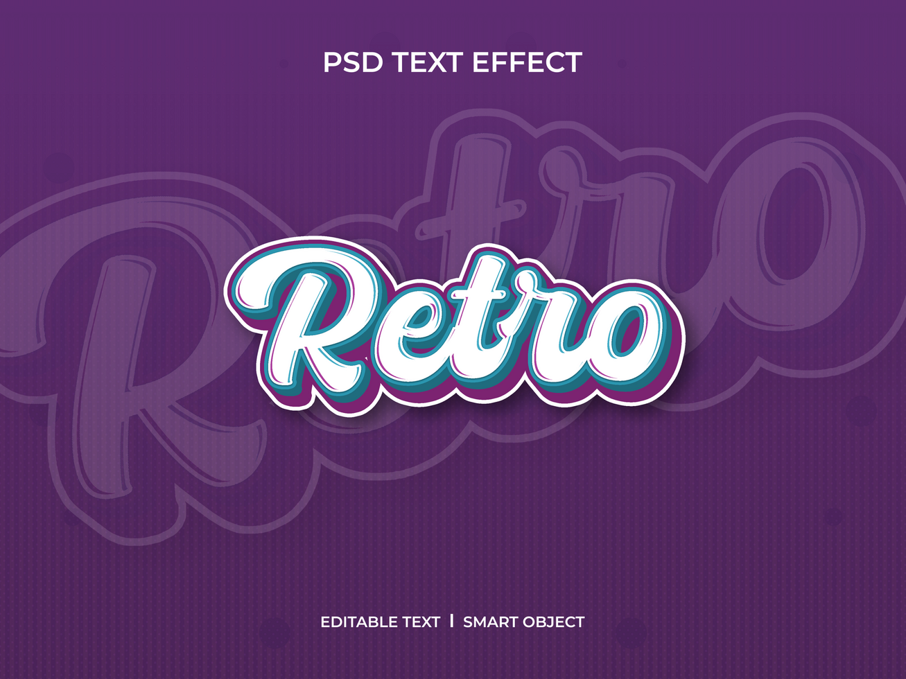 Retro text effect psd