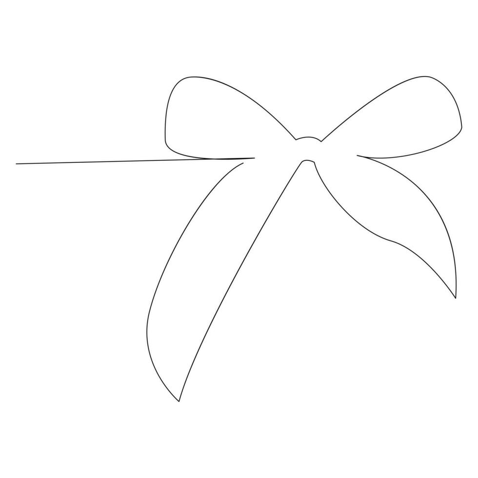 Ribbon one line continuous outline vector art drawing and simple minimalist design