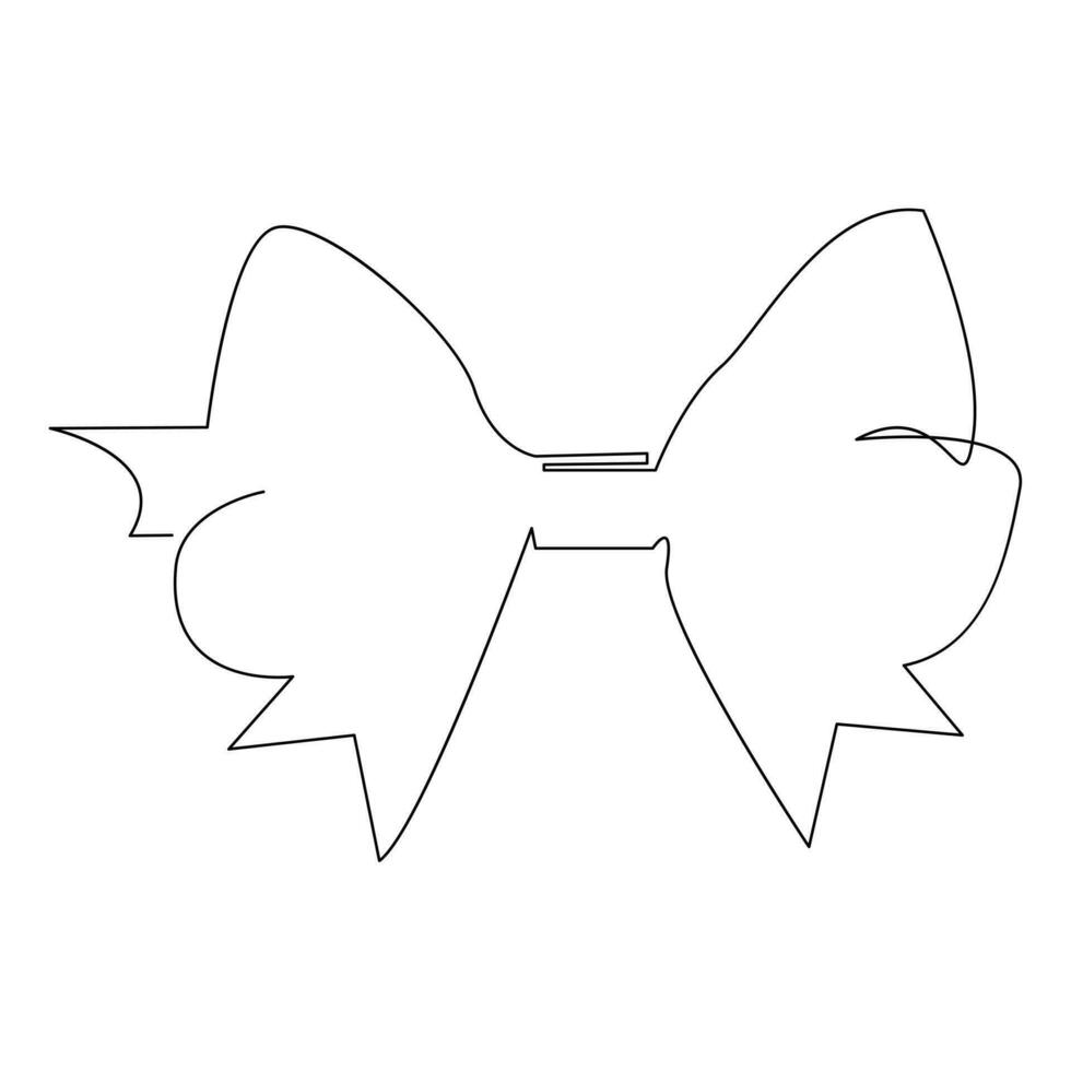 Ribbon one line continuous outline vector art drawing and simple minimalist design