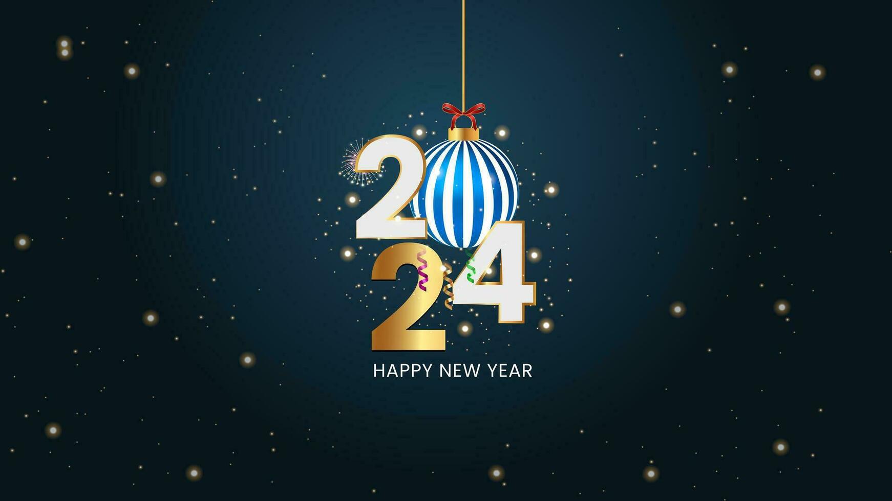 2024 Happy New Year Background Design. Greeting Card, Banner, Poster vector