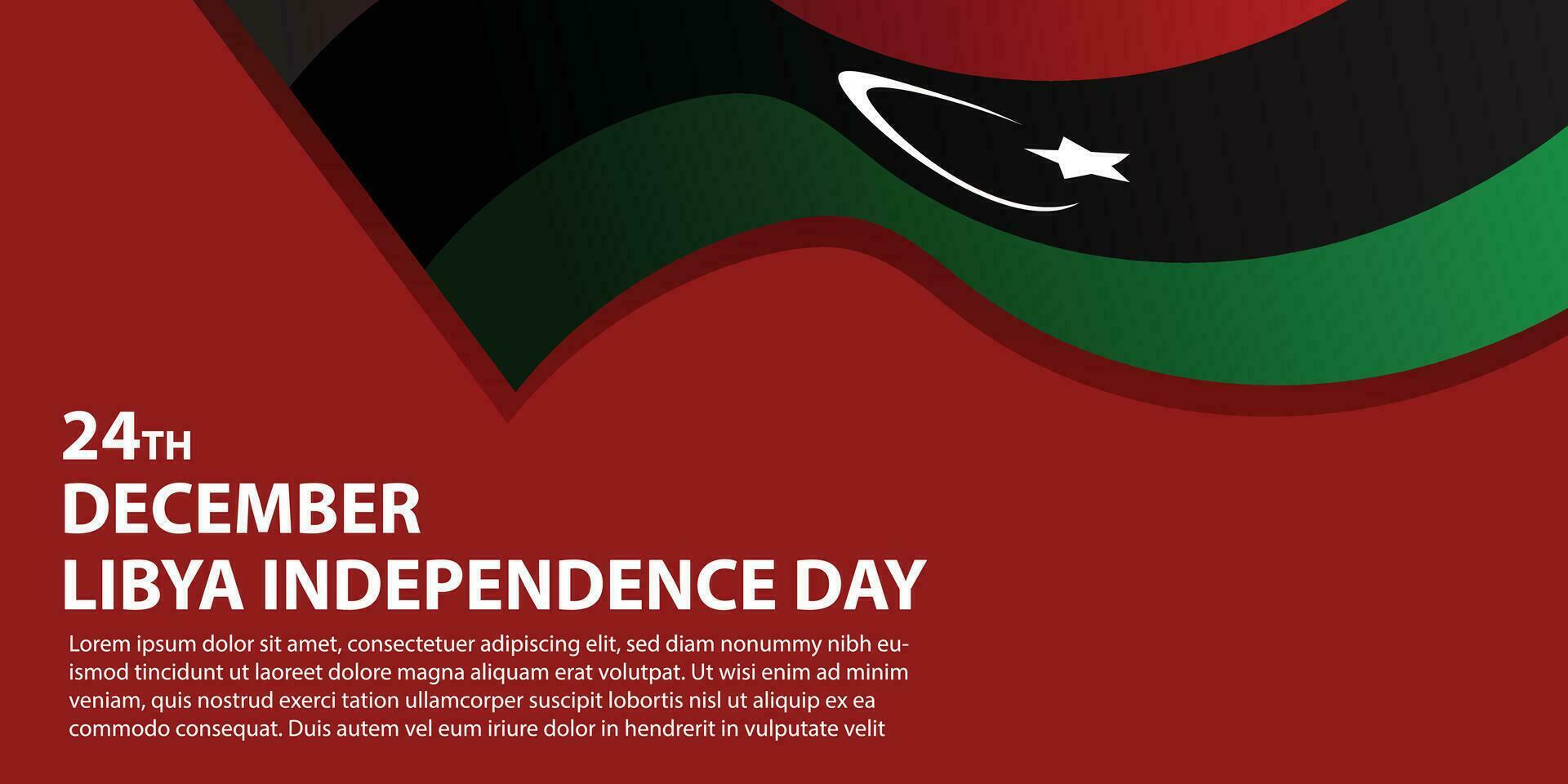 Vector Libyan National Day in December 24th, poster or banner celebrating independence