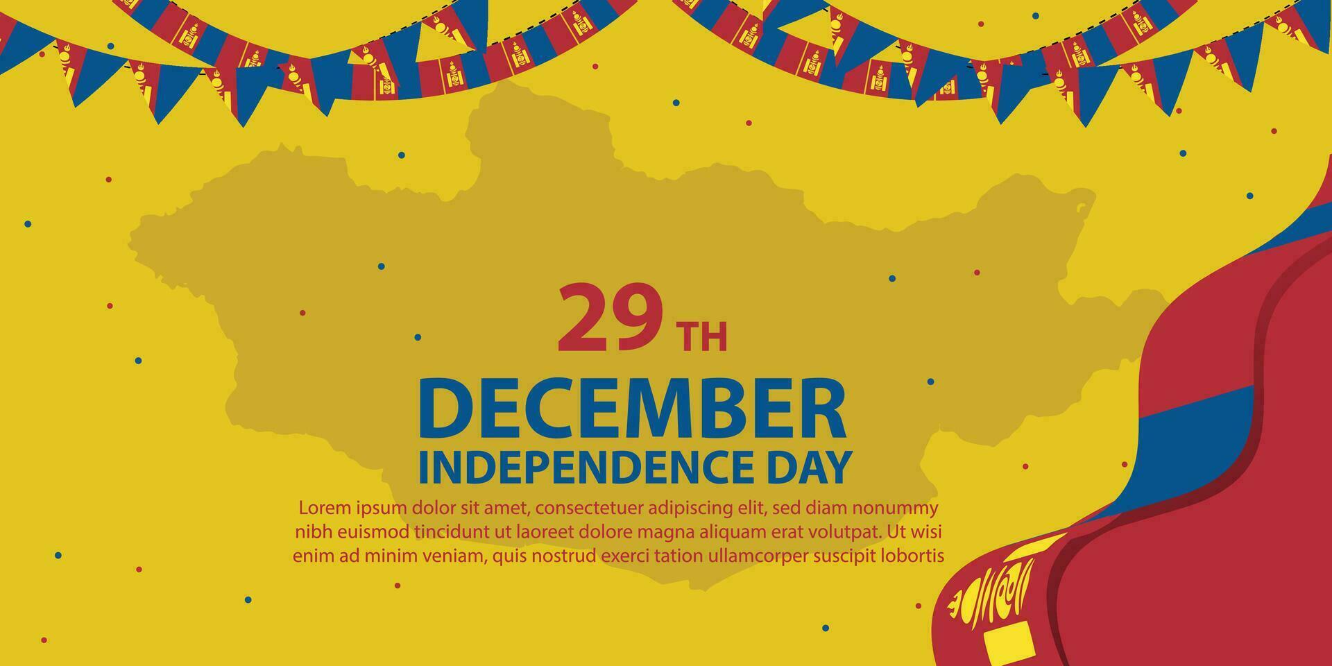 Vector Mongolia National Day in December 29th, poster or banner celebrating independence