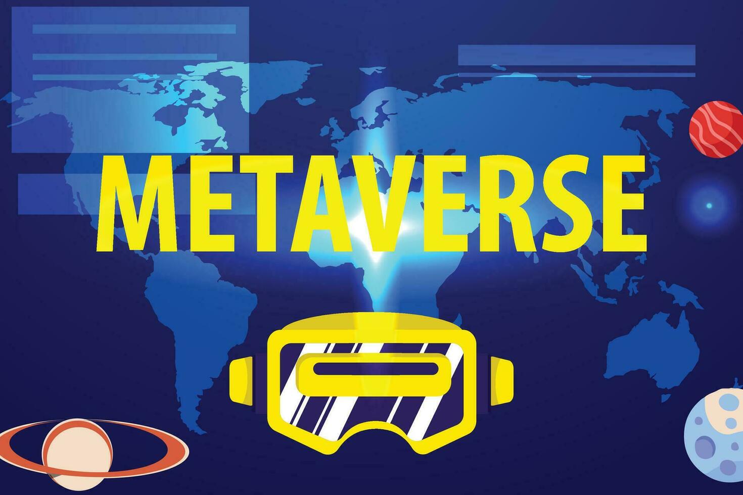 vector metaverso tecnología fondo, otro mundo vr realidad concepto con cyberpunk elementos para visualización de el metaverso mundo