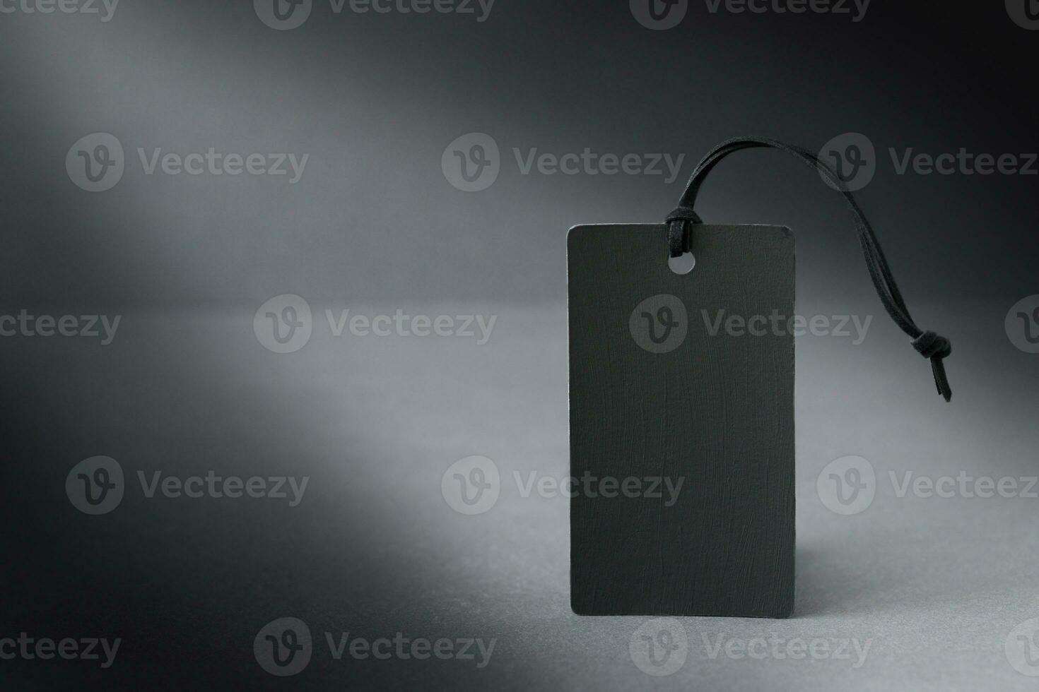 Black label on black background photo