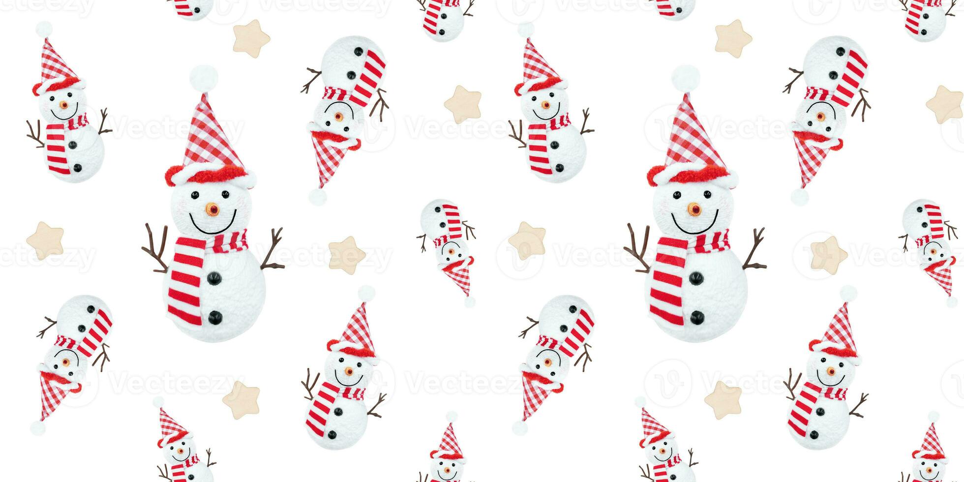 Seamless pattern of snowman photo