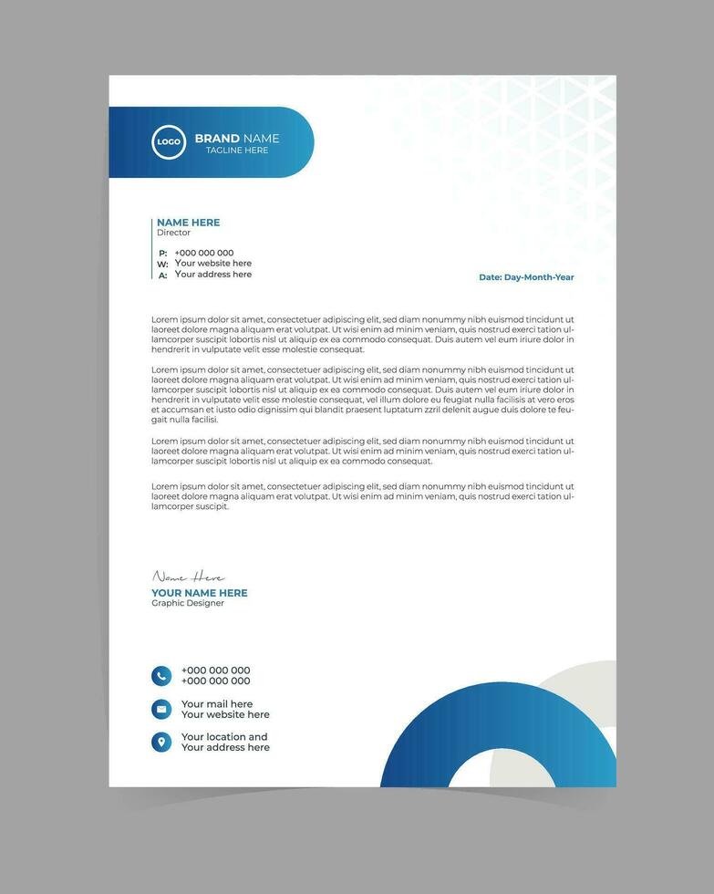 Professional corporate letterhead template design vector