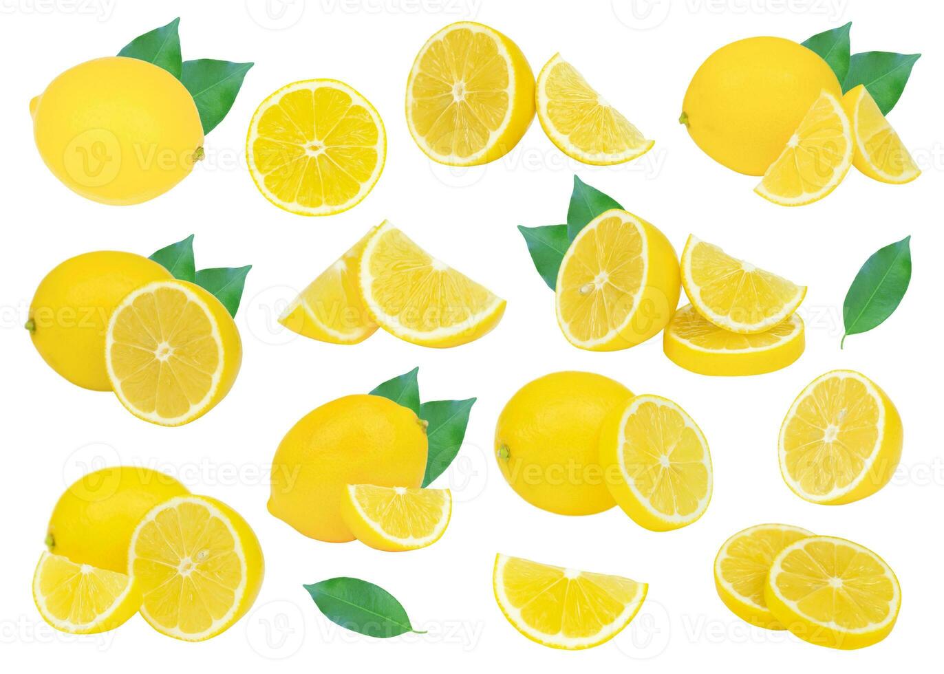 Lemon set isolated on white photo
