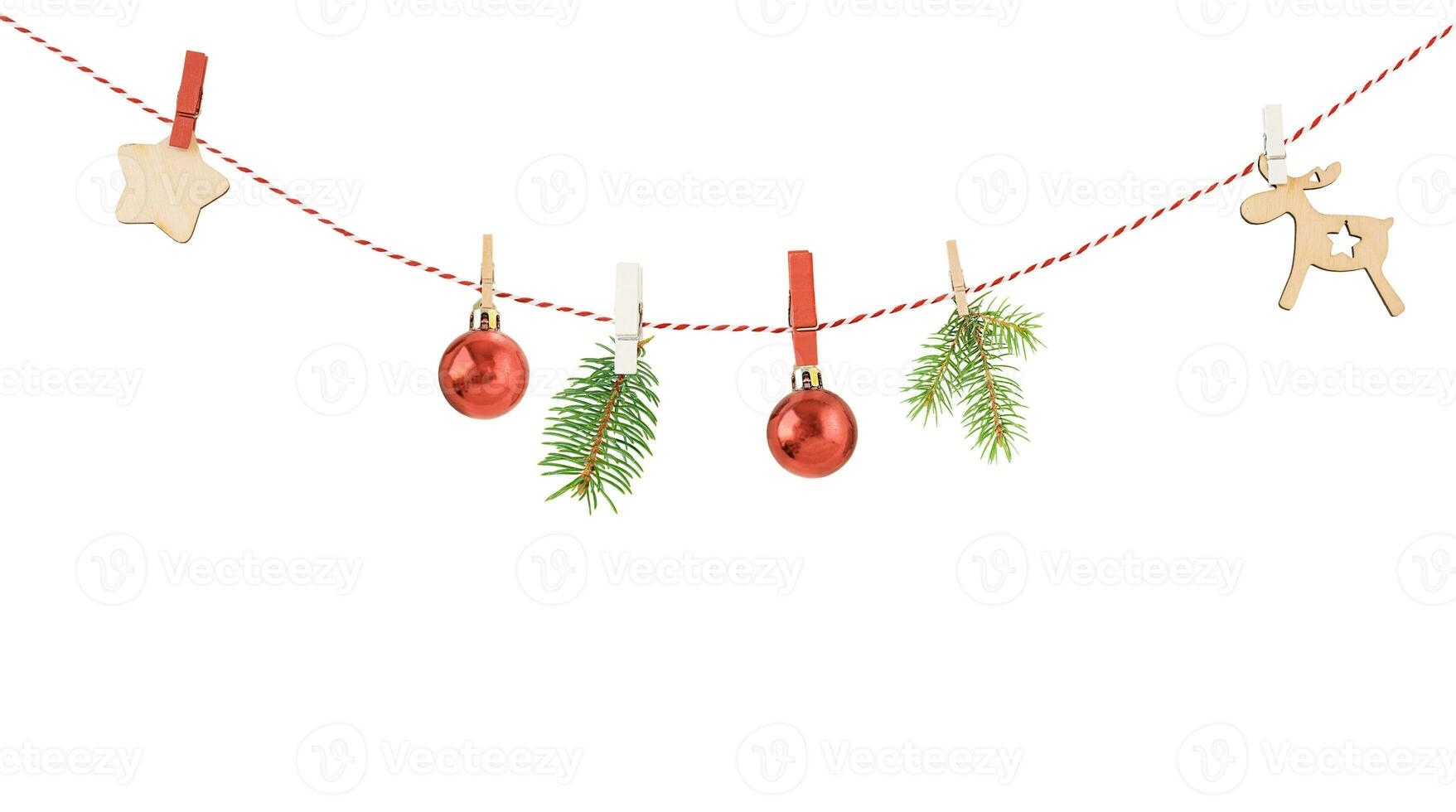 Christmas garland isolated on white photo
