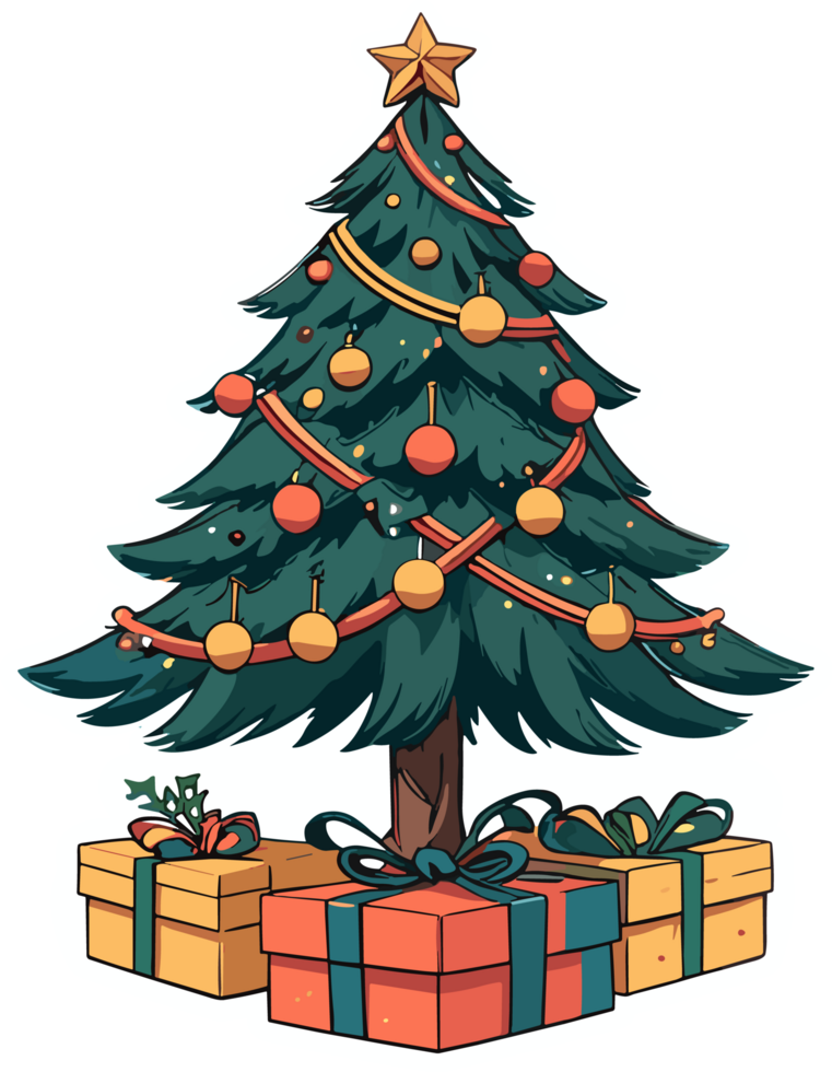 AI generated Christmas Tree Decoration Design png