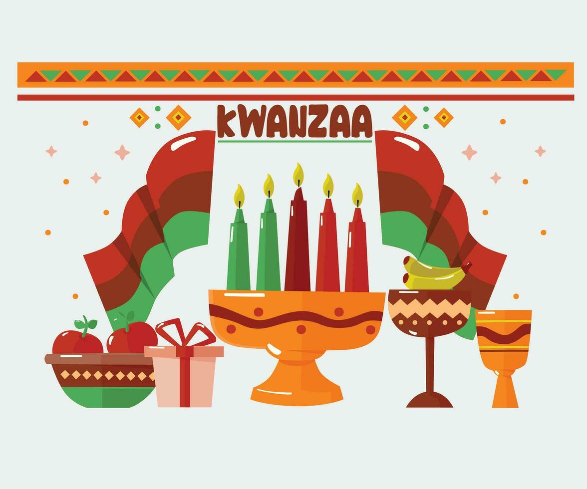 Flat Kwanzaa Background Illustration vector