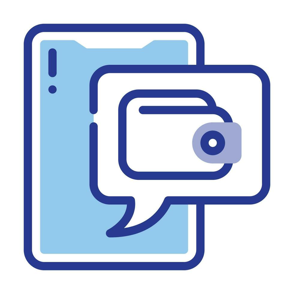 Digital wallet flat icon vector