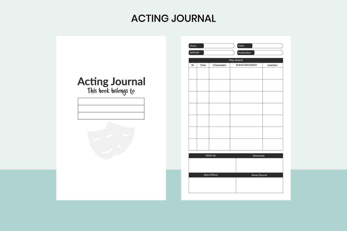 Acting Journal Free Template vector