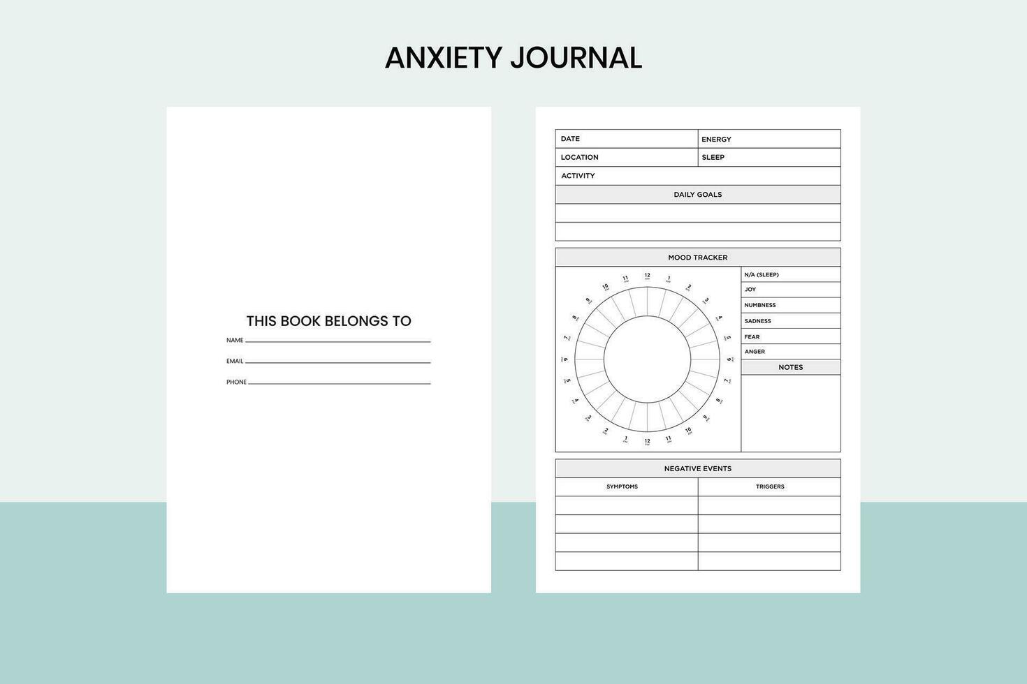 Anxiety Journal Free Template vector