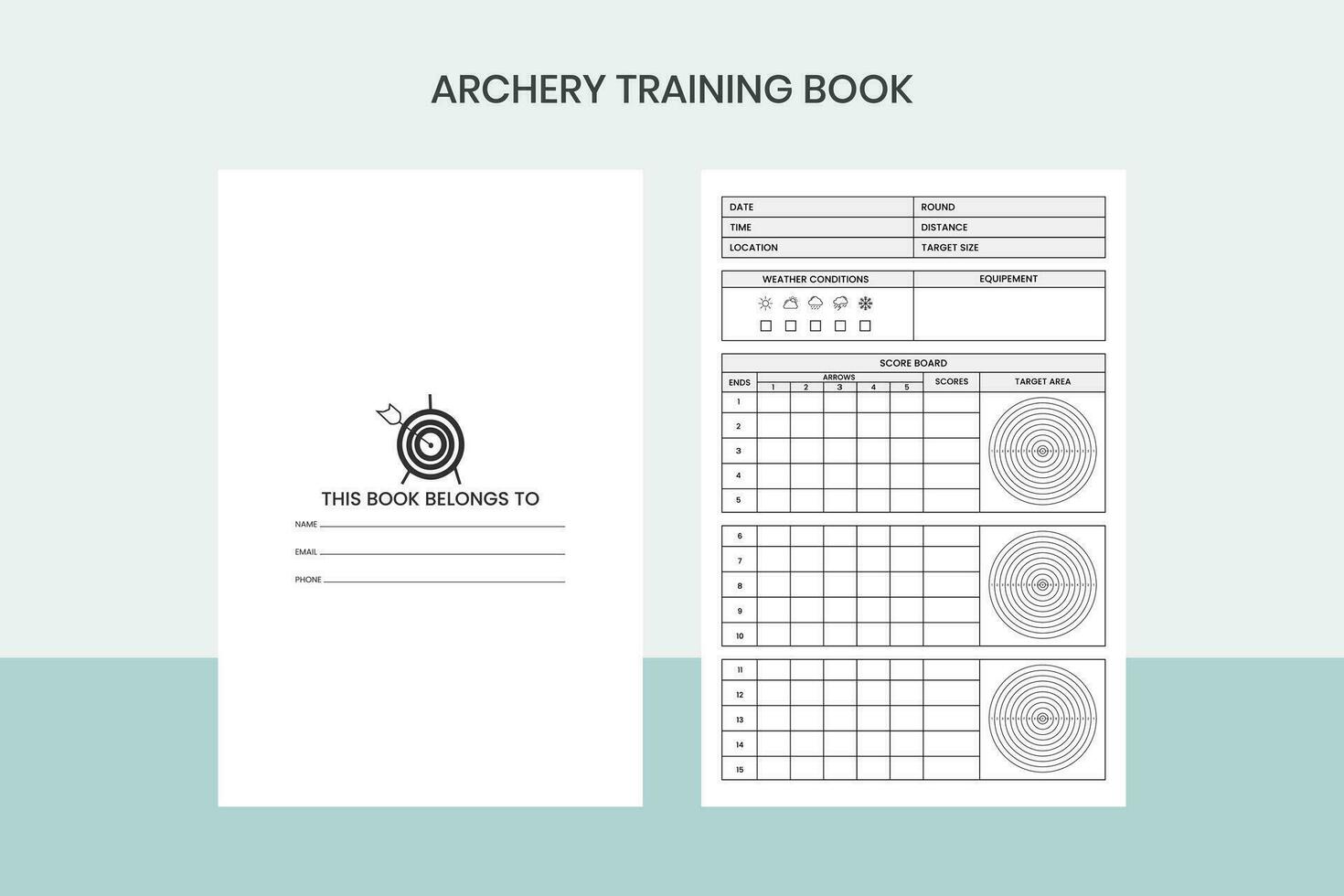 Archery Training Book Free Template vector