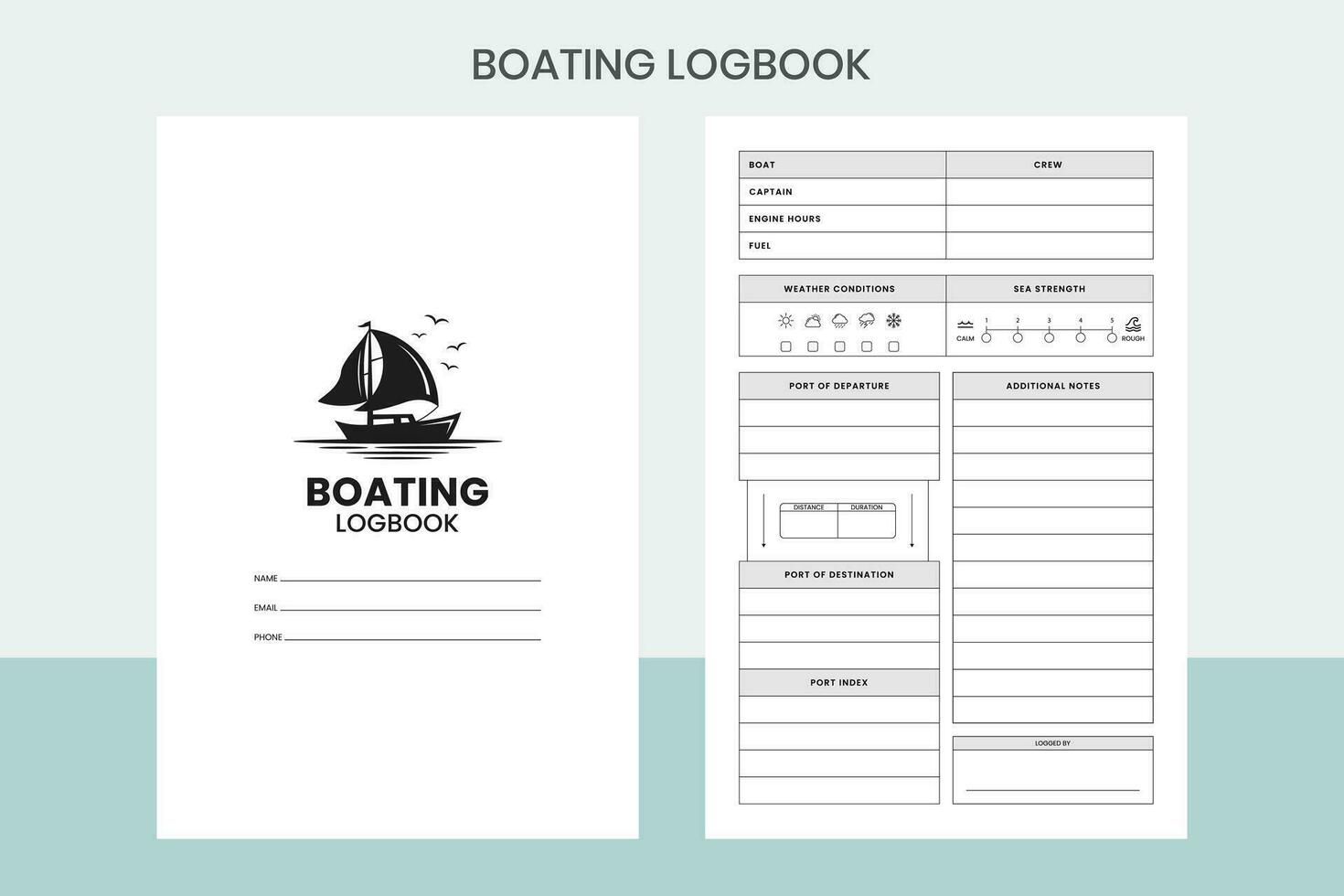 Boating LogBook Free Template vector