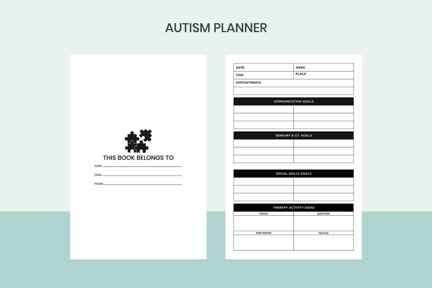 Autism Planner Free Template vector