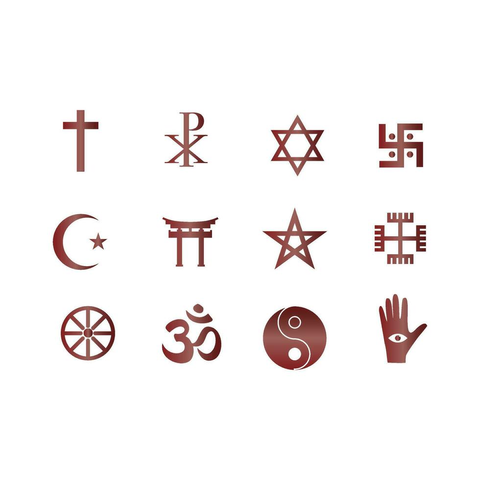 conjunto de religión íconos vector