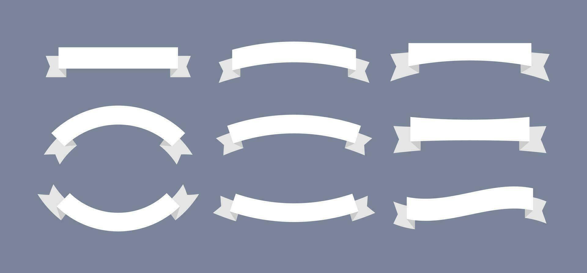 set of banner label ribbons elements vector