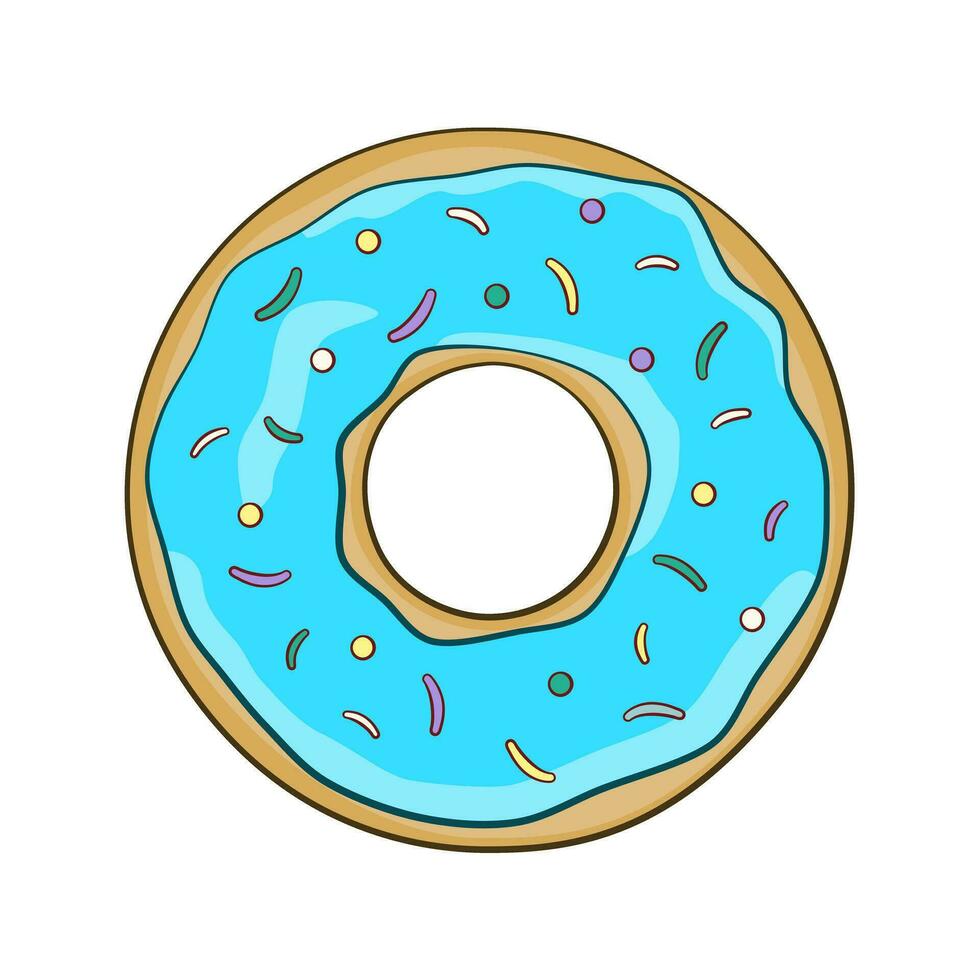 Blue donut with sprinkles vector