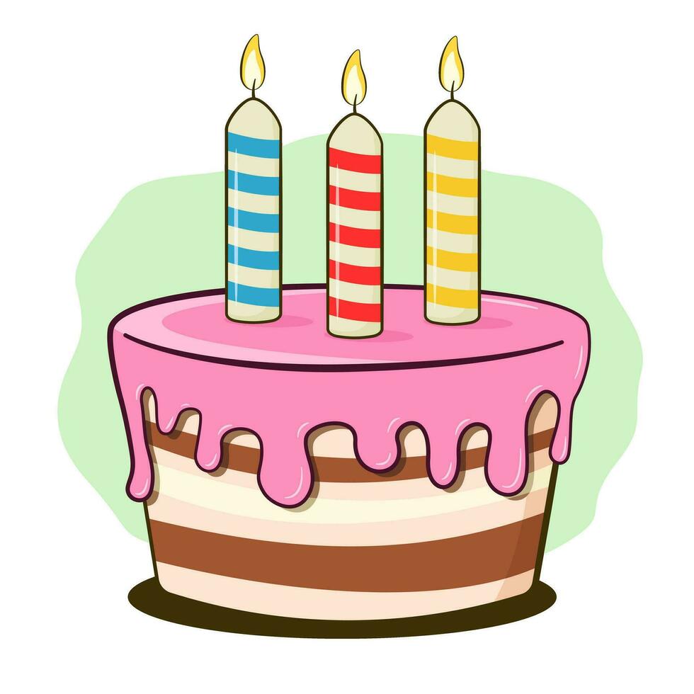 Birthday cake with candles vector