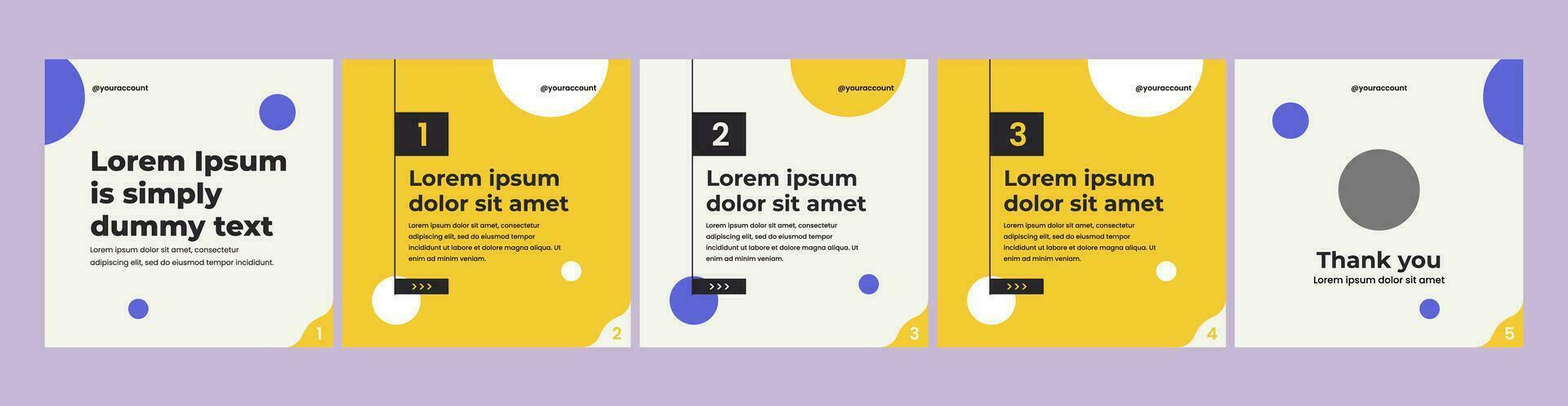 simple carousel or microblog template for social media posts vector