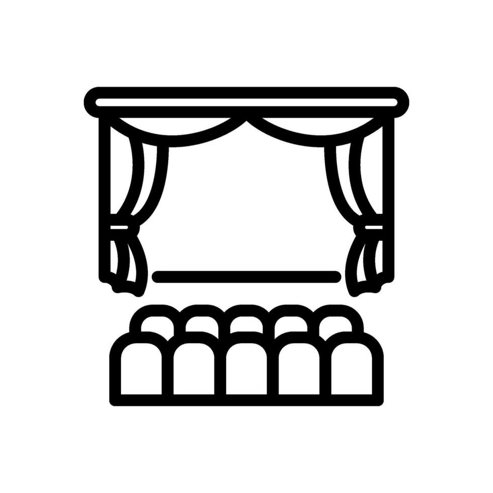 theater icon vector in line style