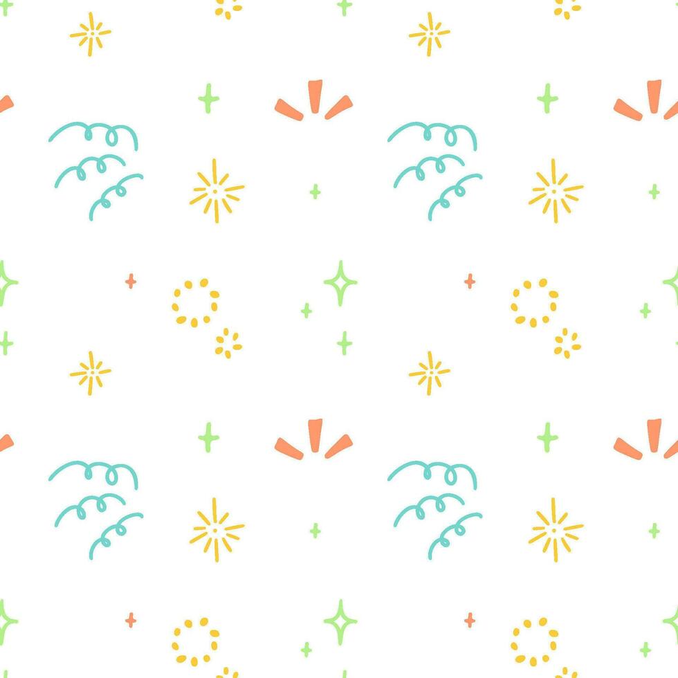 Cute line doodle seamless pattern. Childish squiggle drawing design. Baby party decoration. vector